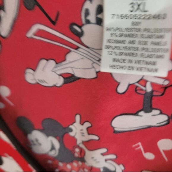 Disney Vintage  Mickey, Minnie & Donald Musical 3 Pocket Nurse Scrub Top 3XL - Picture 7 of 16
